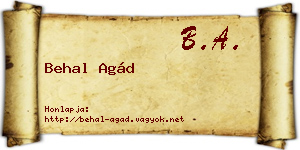 Behal Agád névjegykártya